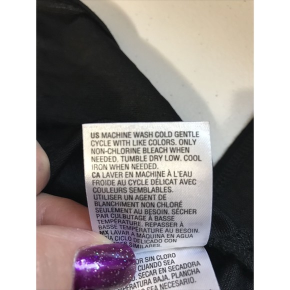 Alfani Womens Blouse Black Pattern Sheer Sz M V-Neck 7” Side Slits Business Top - Picture 10 of 12